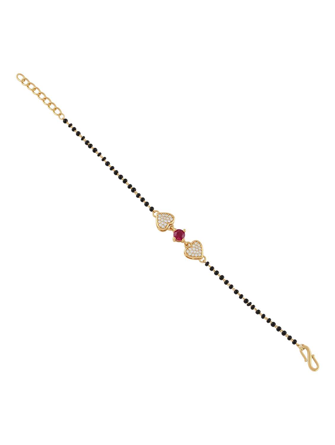 Women Gold Plated Heartshape Mangalsutra Bracelet - 22693842 -  Standard Image - 2