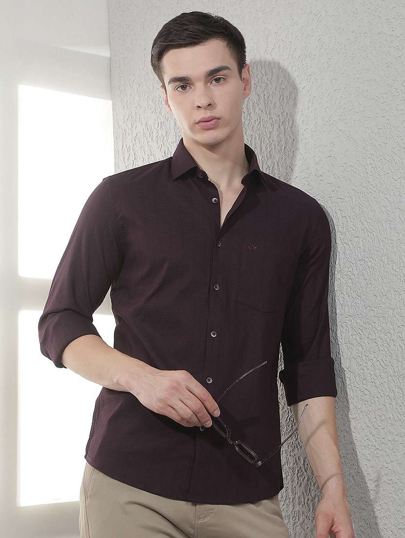 men solid long sleeves casual shirt