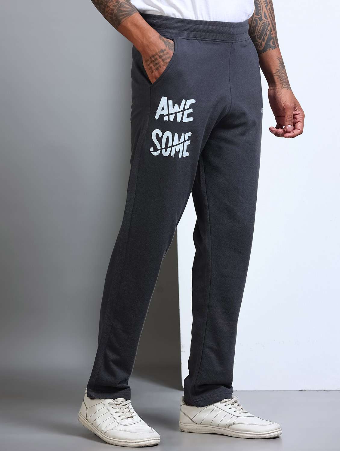 Men Placement Print Mid Rise Full Length Track Pant - 22694583 -  Standard Image - 2