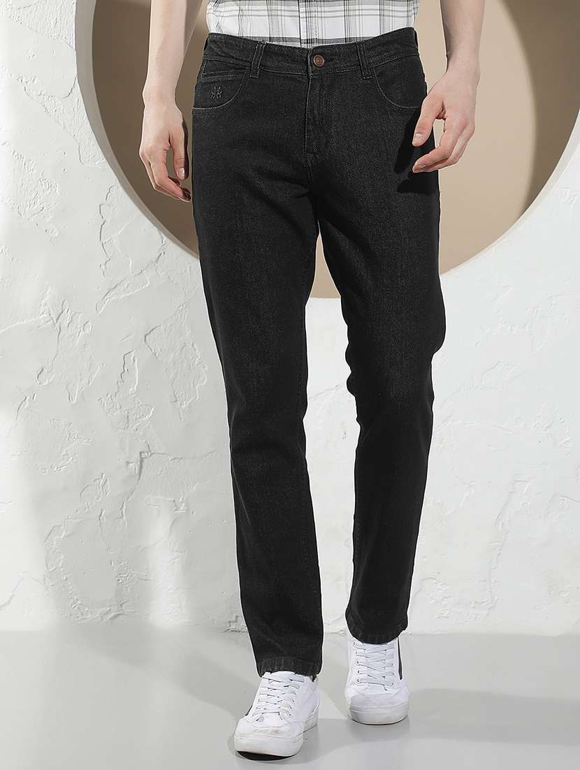men washed mid rise slim fit jeans