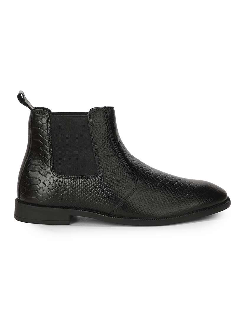 Men Black Slip On High Ankle Boot - 22694818 -  Standard Image - 2