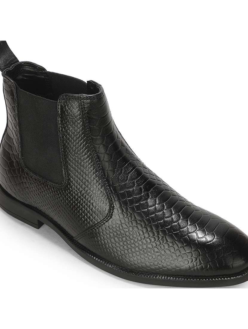 Men Black Slip On High Ankle Boot - 22694818 -  Standard Image - 7