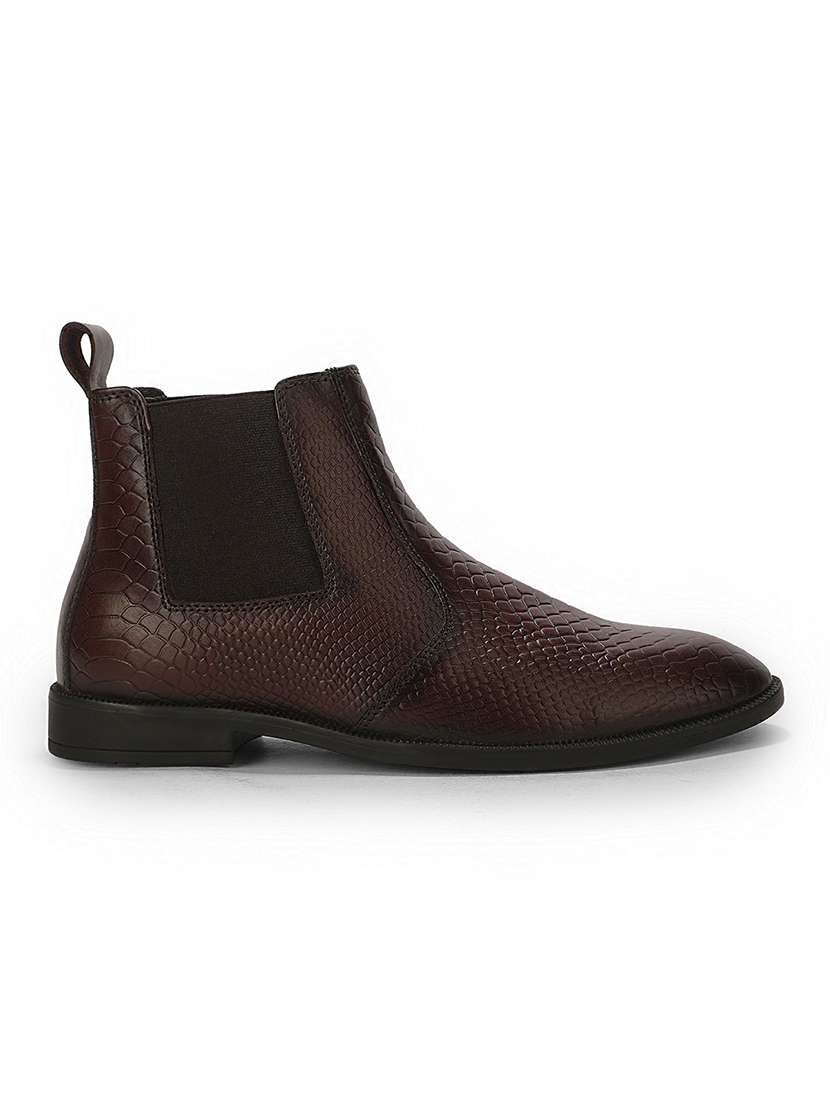 Men Brown Slip On High Ankle Boot - 22694821 -  Standard Image - 2