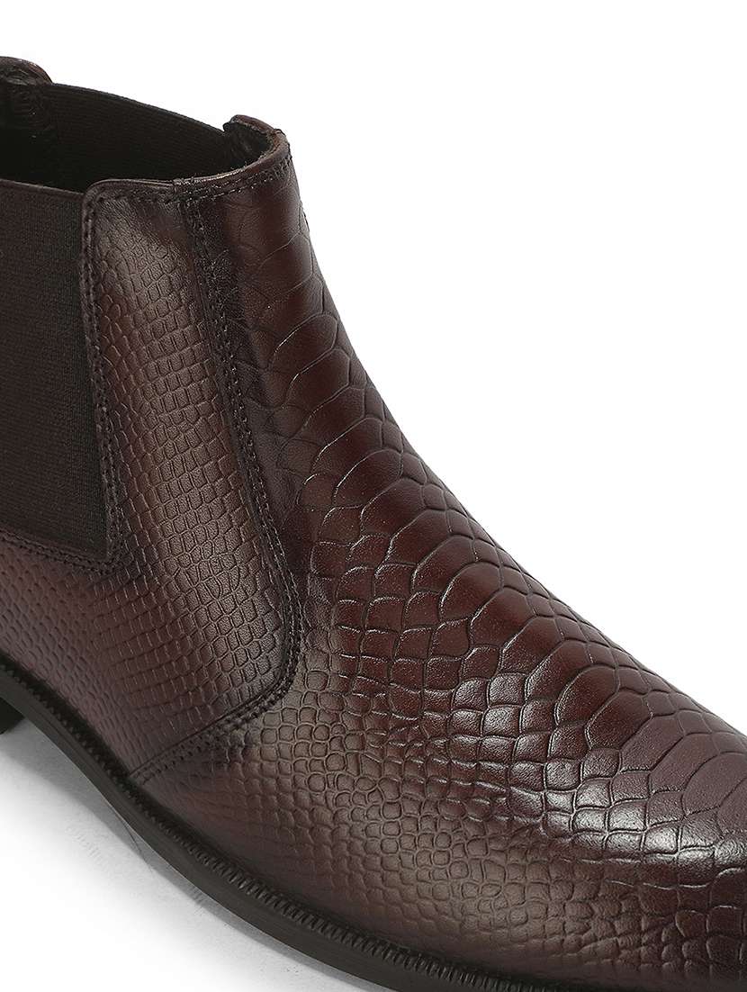 Men Brown Slip On High Ankle Boot - 22694821 -  Standard Image - 7