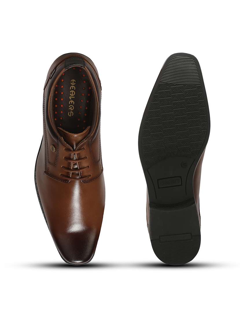 Men Brown Lace-up Derby - 22694833 -  Standard Image - 7