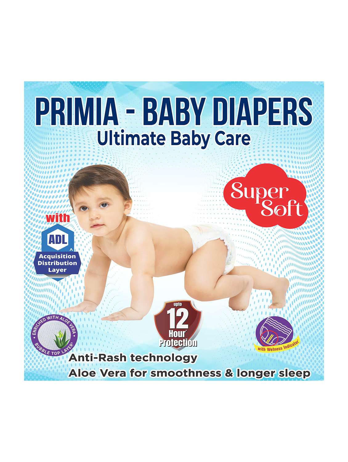Primia Kids Pack Of 3 White Cotton Diapers - 22695201 -  Standard Image - 2