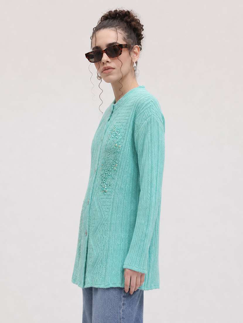 Women Self Design Long Sleeve Cardigan - 22696629 -  Standard Image - 2