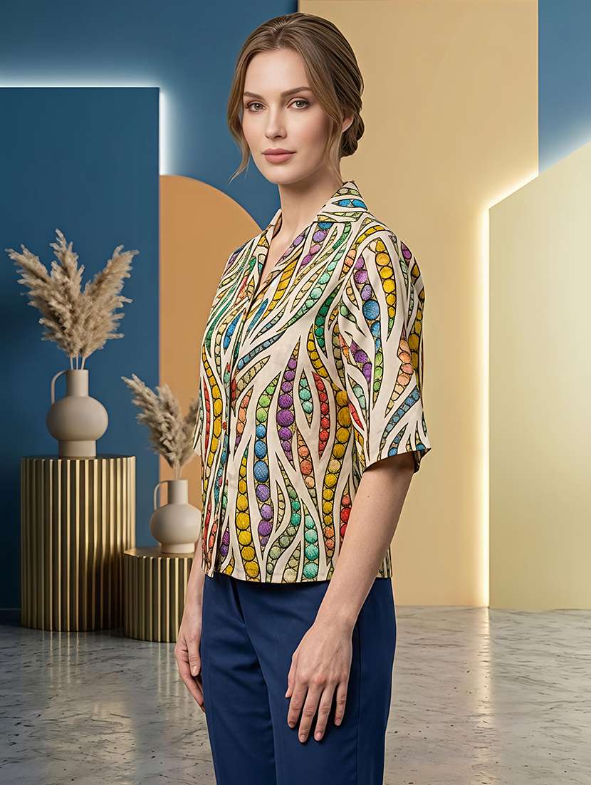 Women Printed Short Sleeves Regular Shirt - 22696887 -  Standard Image - 2
