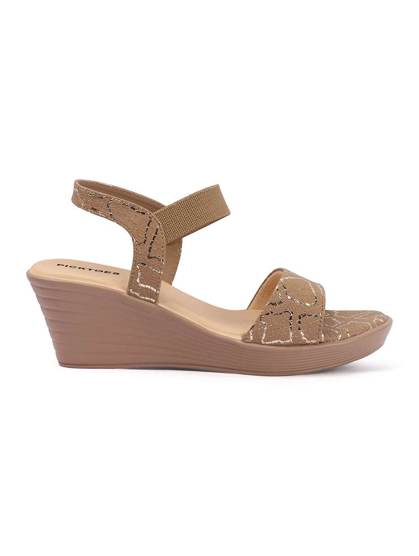 Women Printed Ankle Strap Wedges - 22697229 -  Standard Image - 2