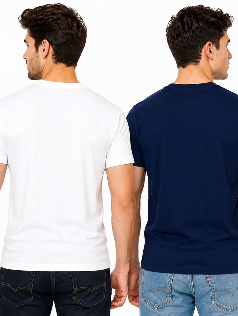 Men Pack Of 2 Printed Short Sleeve Regular Fit T-shirt - 22698759 -  Standard Image - 2