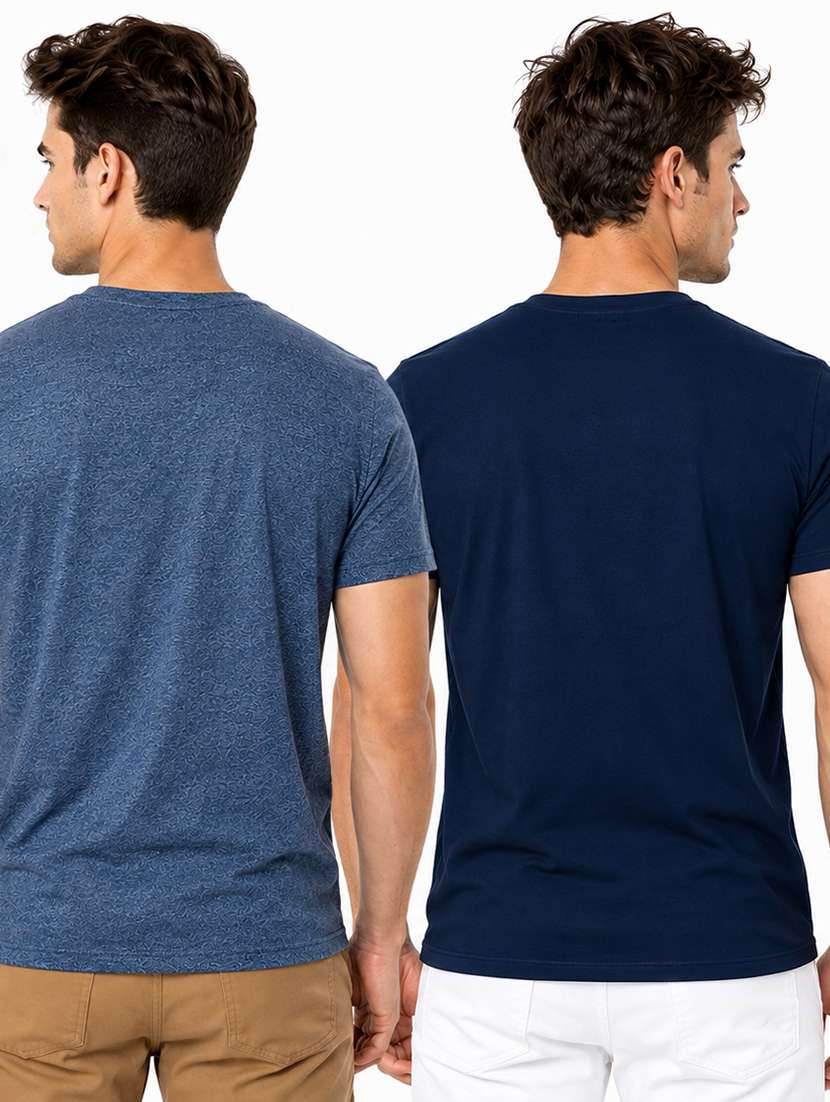 Men Pack Of 2 Printed Short Sleeve Regular Fit T-shirt - 22698763 -  Standard Image - 2