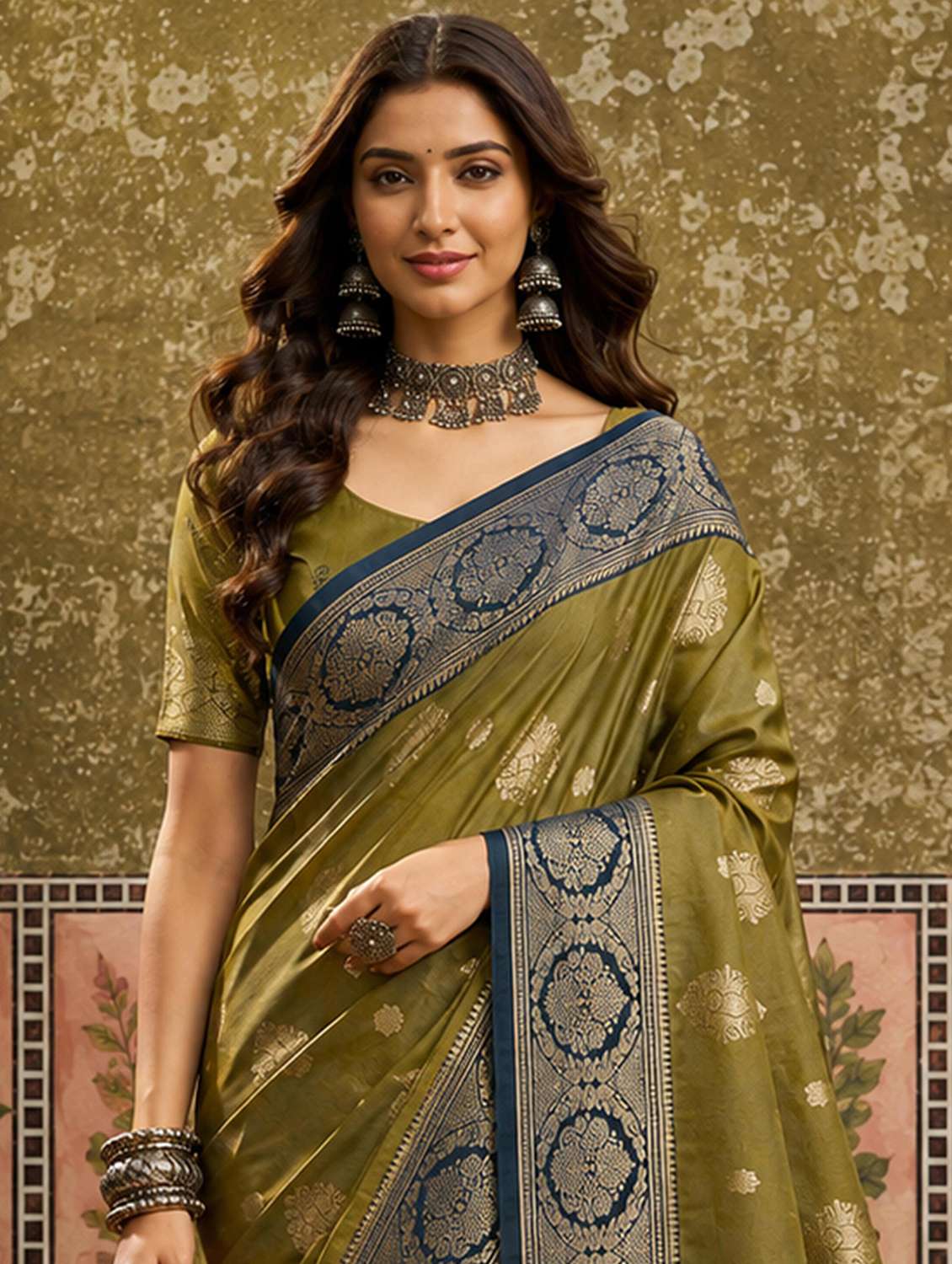 Women Self Design Banarasi Saree With Blouse - 22698829 -  Standard Image - 2