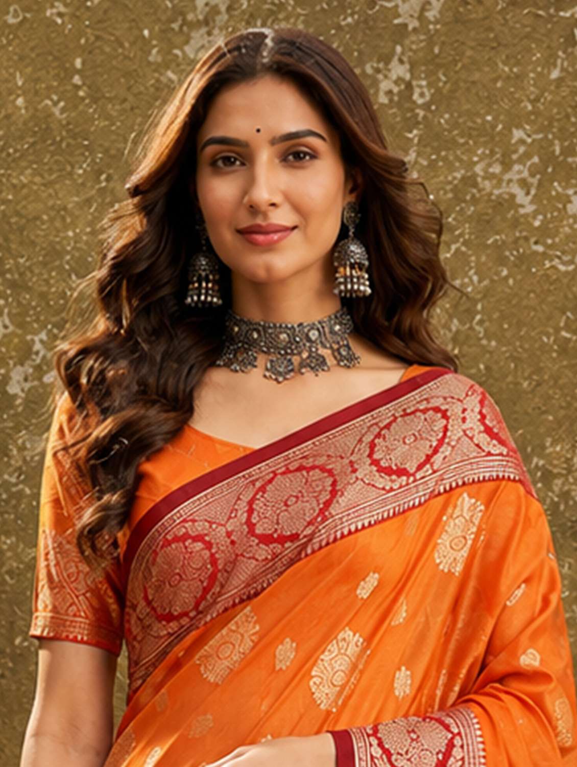 Women Self Design Banarasi Saree With Blouse - 22698830 -  Standard Image - 2