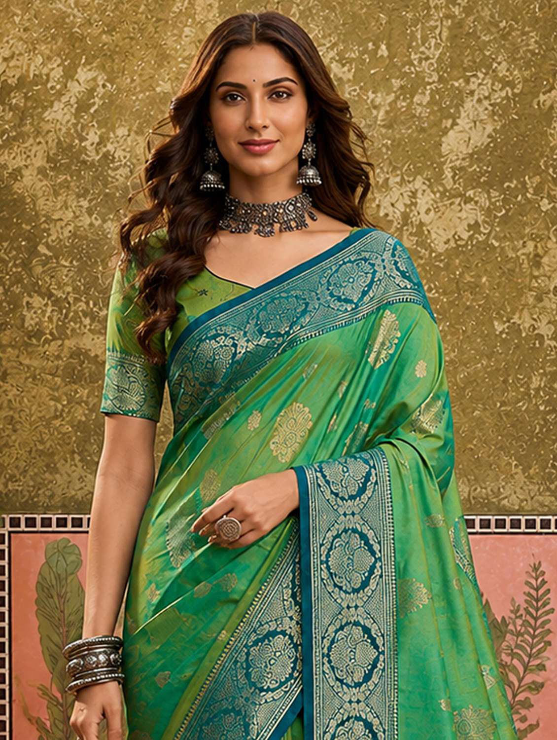 Women Self Design Banarasi Saree With Blouse - 22698831 -  Standard Image - 2