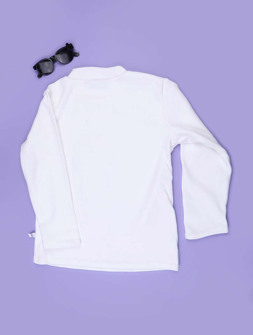 Girls Solid Long Sleeves Regular Fit Tee - 22699093 -  Standard Image - 2