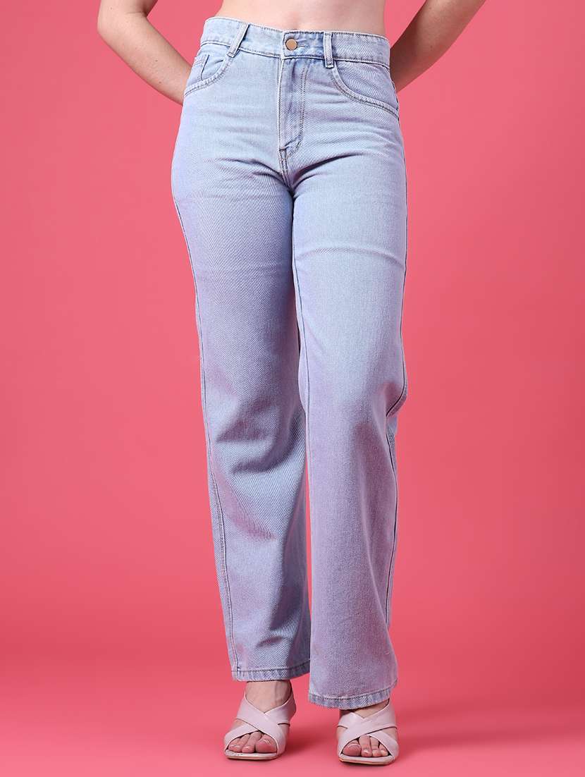 Women Washed High Rise Straight Jeans - 22700319 -  Standard Image - 2