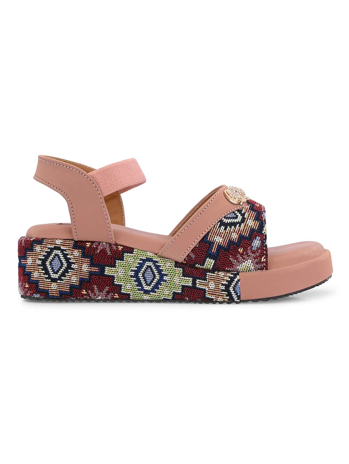 Women Embroidered Ankle Strap Wedges - 22701020 -  Standard Image - 2