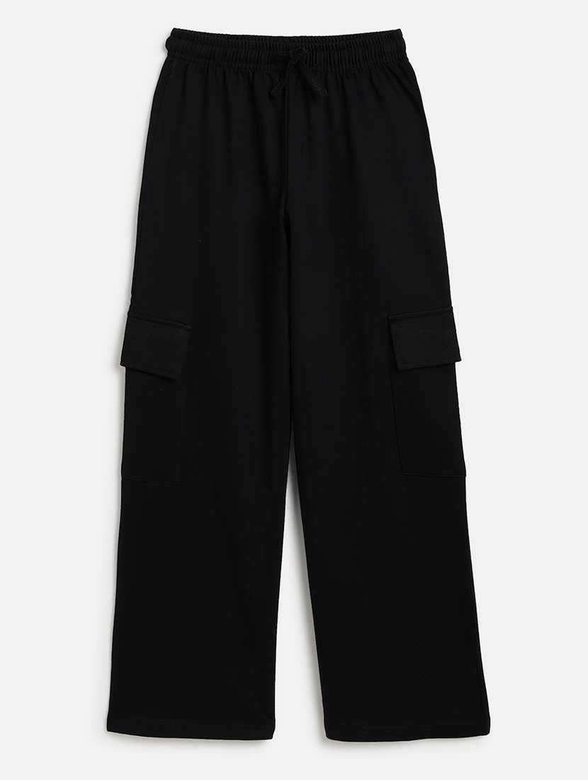 Girls Solid Mid Rise Regular Fit Cargo - 22701585 -  Standard Image - 2