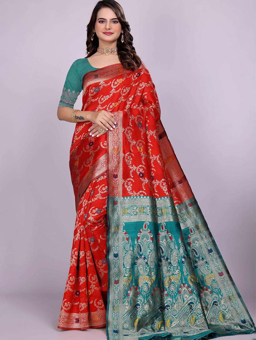 Women Self Design Banarasi Saree With Blouse - 22701864 -  Standard Image - 2
