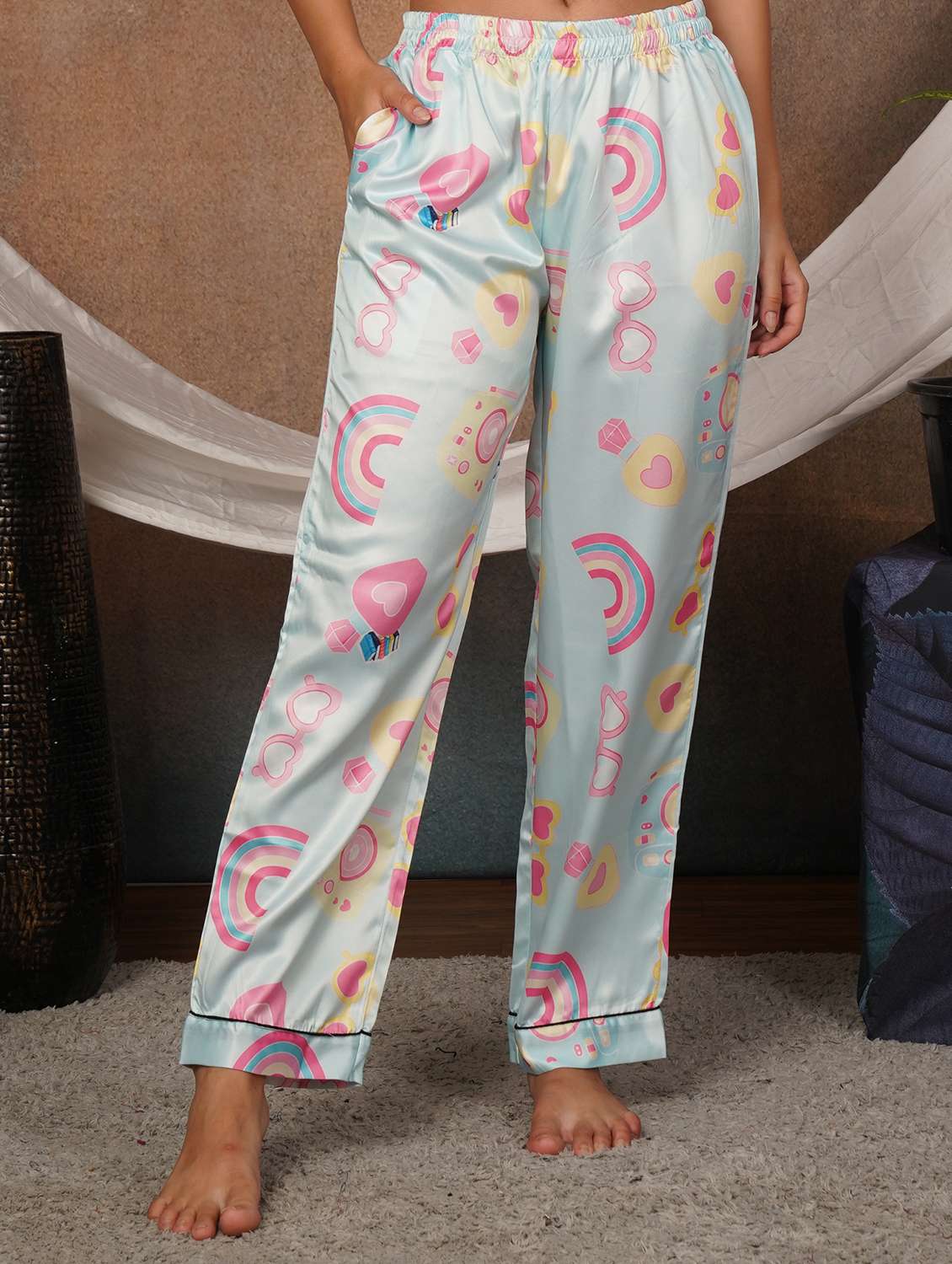 Women Printed Long Sleeves Nightwear Set - 22702474 -  Standard Image - 7