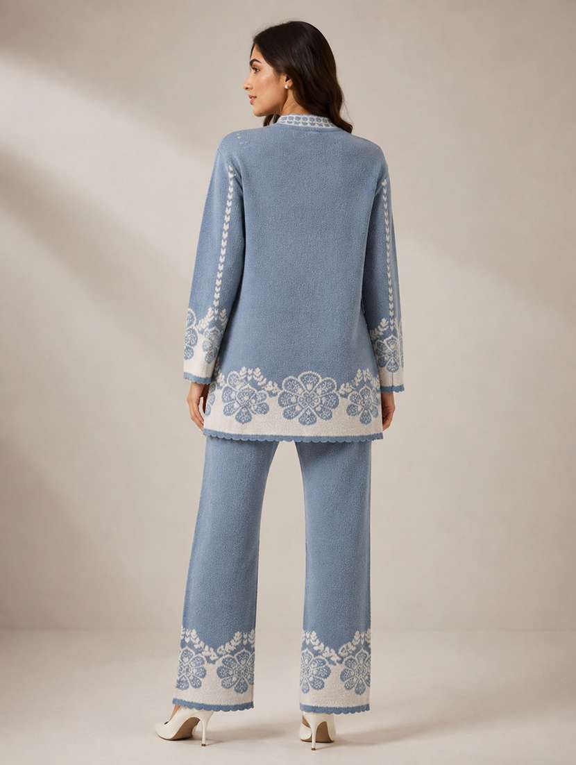 Women Self Design Three Quarter Sleeves Co-ord Set - 22702549 -  Standard Image - 2