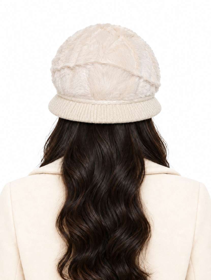Women Solid Winter Cap With Knit Brim - 22702596 -  Standard Image - 2