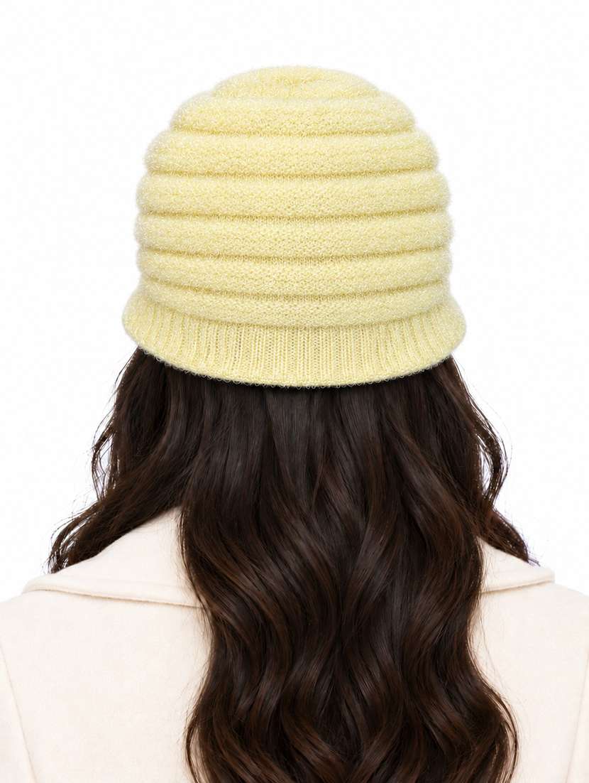 Women Self Design Winter Cap With Knit Brim - 22702603 -  Standard Image - 2