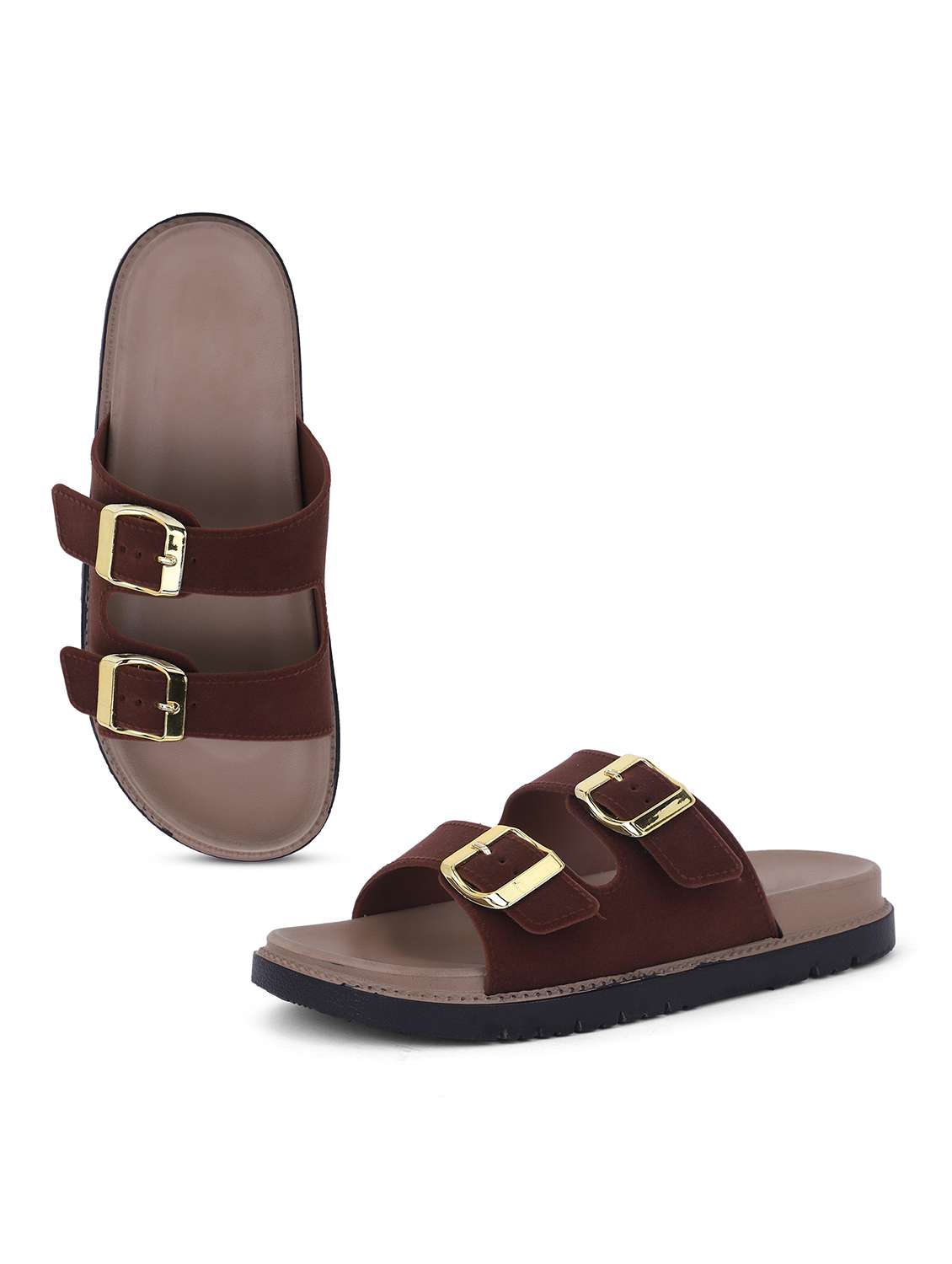 Women Solid Slip On Slides - 22702963 -  Standard Image - 2
