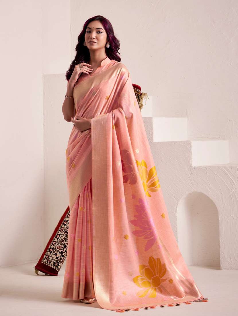 Women Self Design Handloom Saree With Blouse - 22703371 -  Standard Image - 2