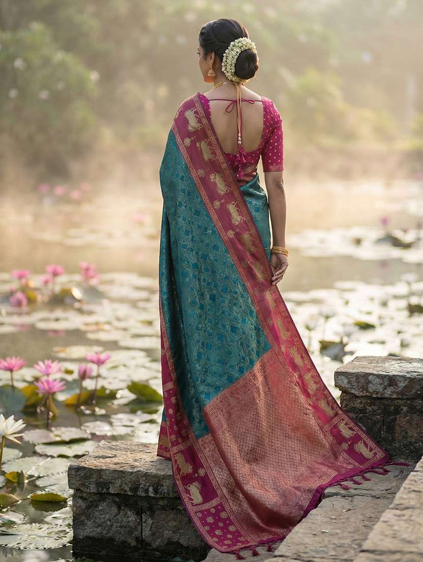 Women Self Design Banarasi Saree With Blouse - 22703373 -  Standard Image - 2