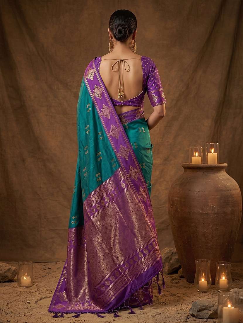 Women Self Design Banarasi Saree With Blouse - 22703458 -  Standard Image - 2