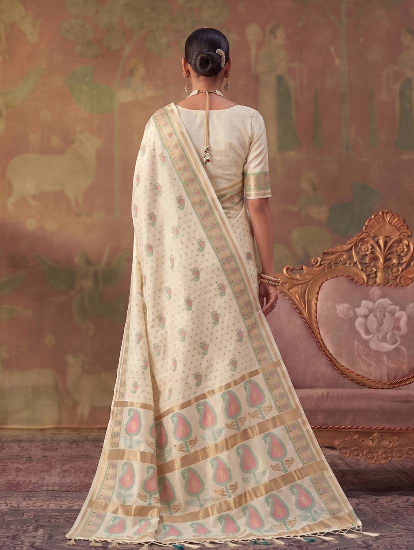 Women Self Design Bordered Saree With Blouse - 22703517 -  Standard Image - 2