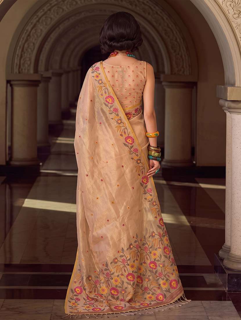 Women Self Design Tissue Silk Saree With Blouse - 22703525 -  Standard Image - 2