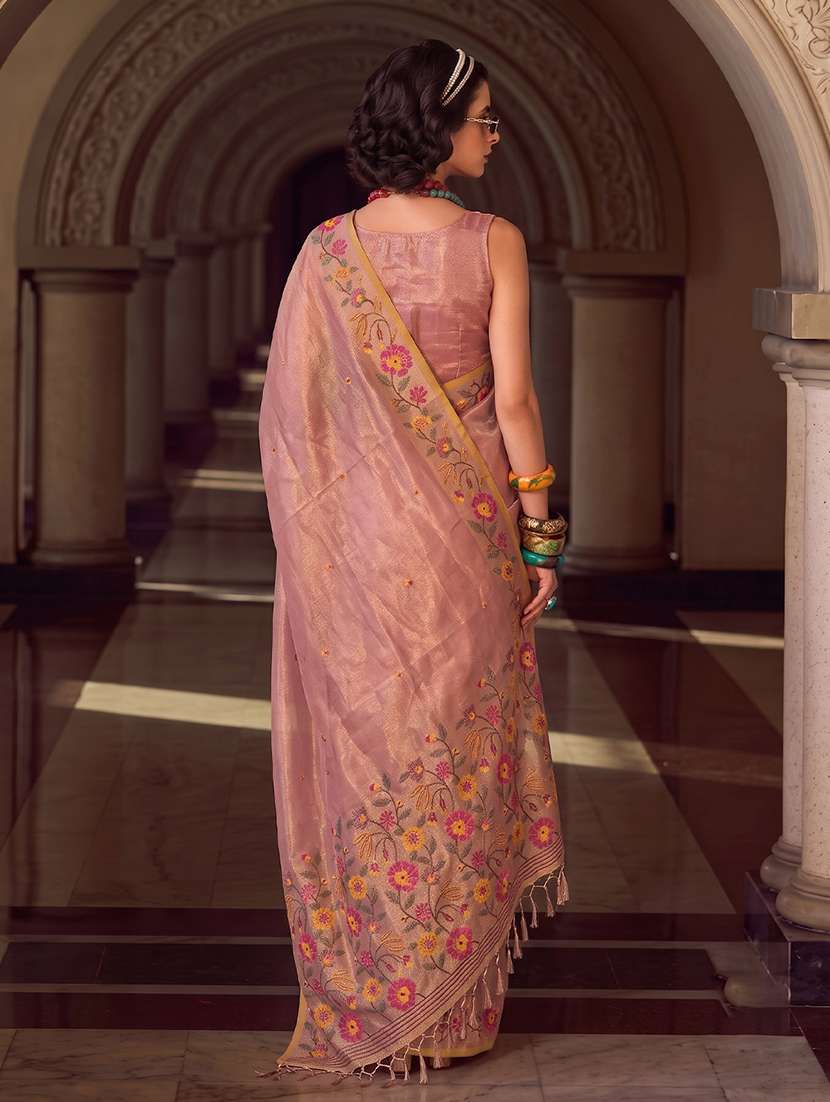 Women Self Design Tissue Silk Saree With Blouse - 22703529 -  Standard Image - 2
