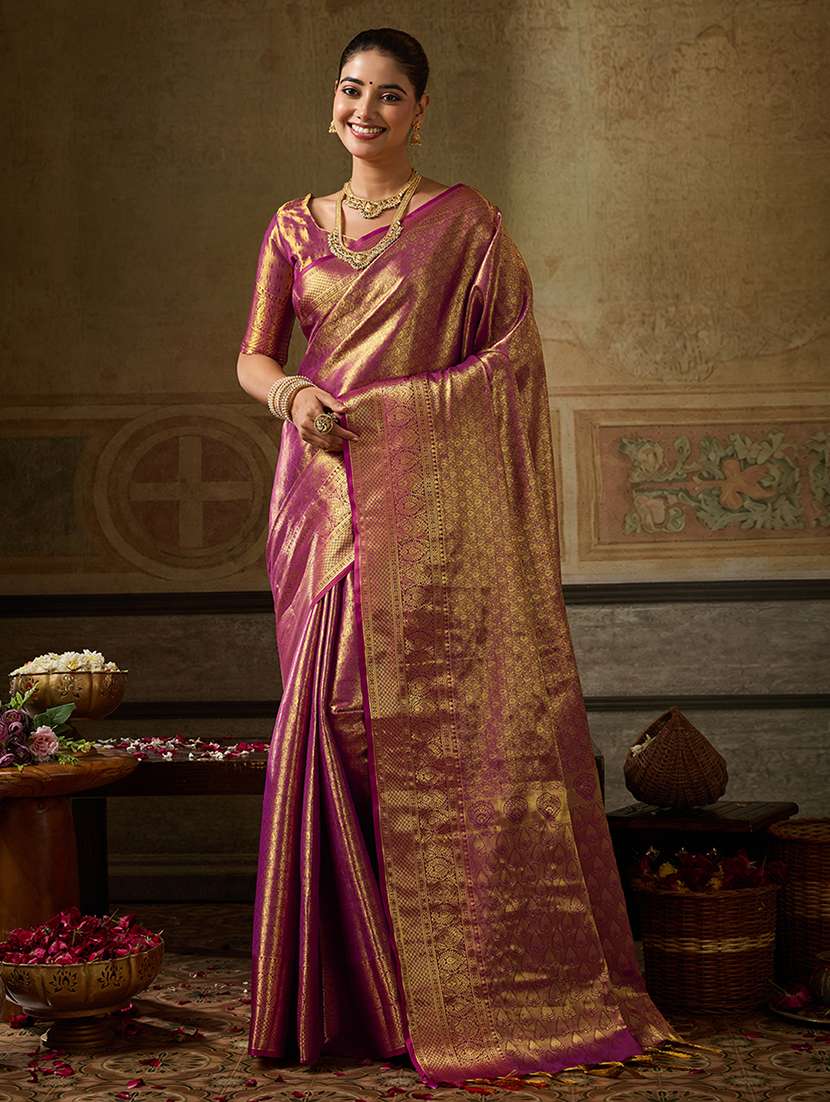 Women Self Design Banarasi Saree With Blouse - 22703554 -  Standard Image - 2