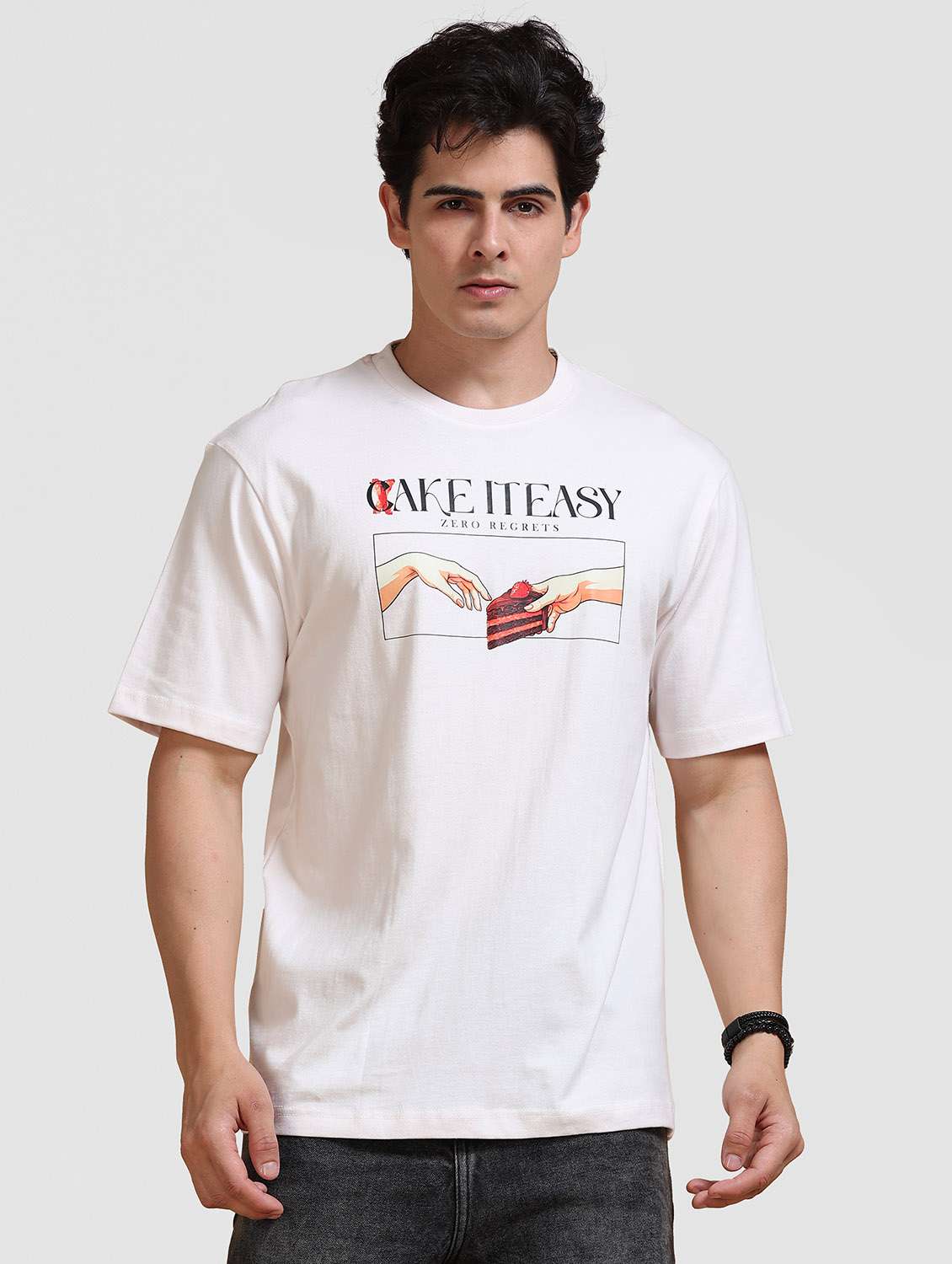 Men Printed Short Sleeve Loose Fit T-shirt - 22704357 -  Standard Image - 2