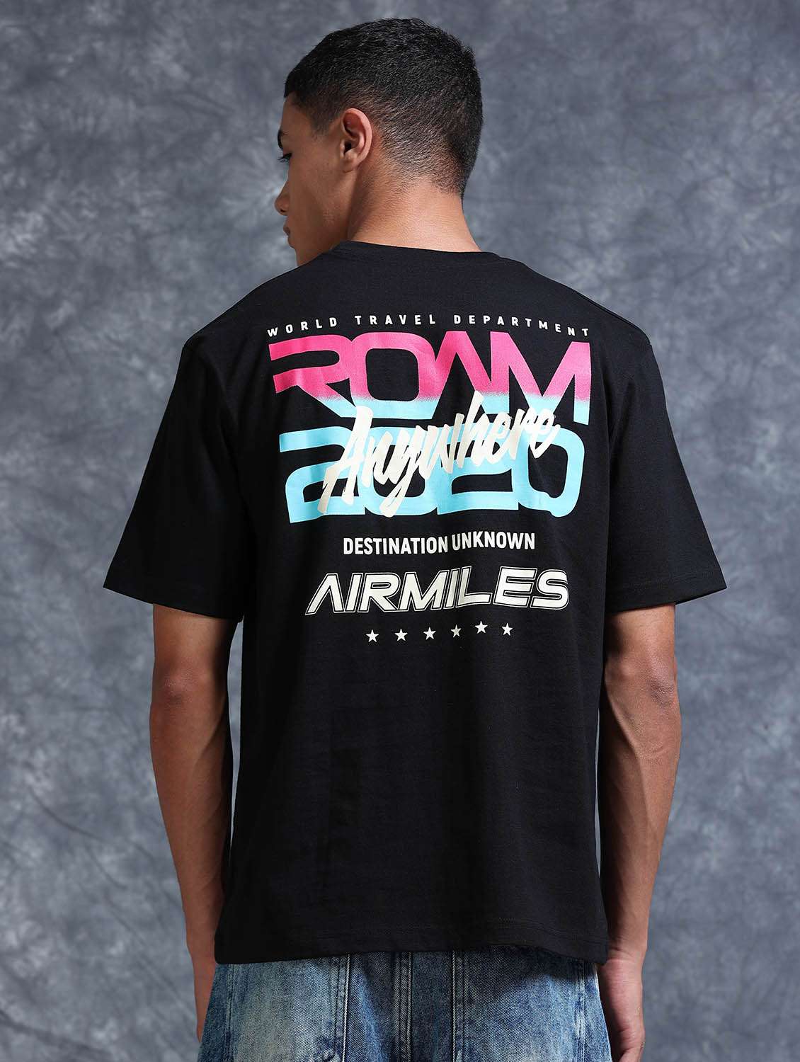men printed short sleeve loose fit t-shirt