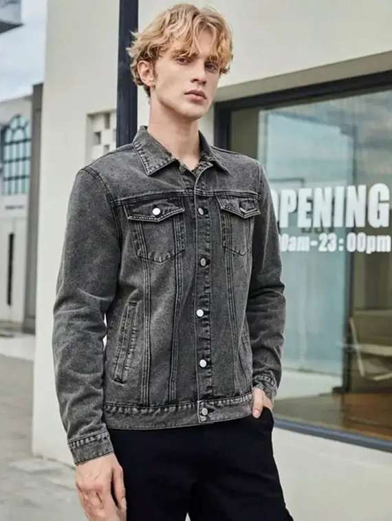 Men Washed Long Sleeve Denim Casual Jacket - 22704474 -  Standard Image - 2