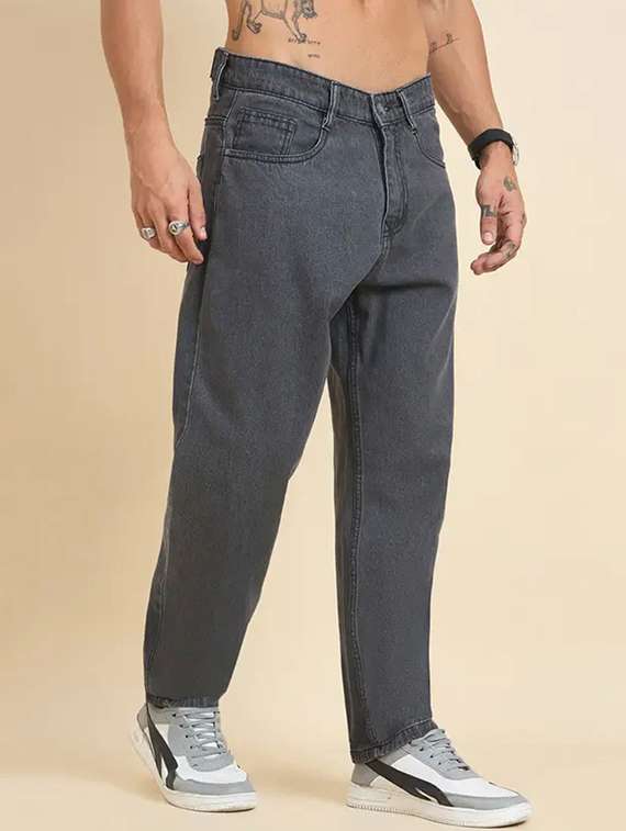 Men Plain Mid Rise Full Length Relaxed Fit Jeans - 22704760 -  Standard Image - 2