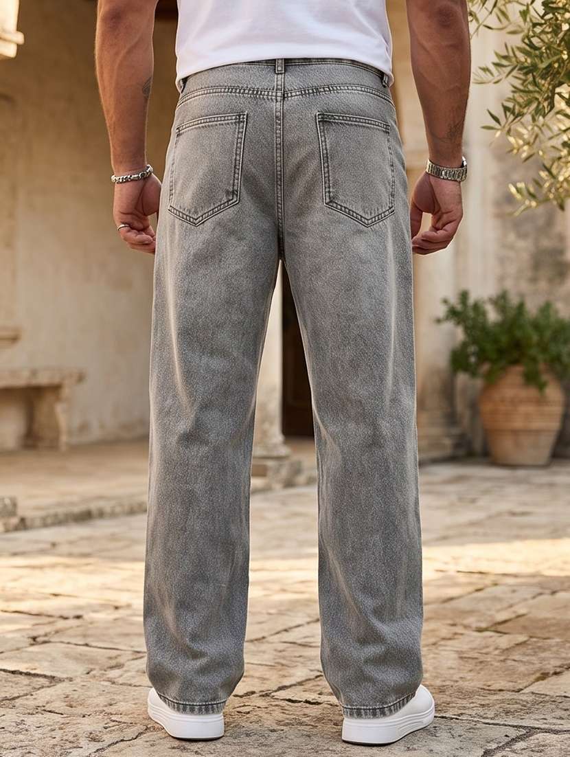 Men Washed Mid Rise Full Length Baggy Jeans - 22704762 -  Standard Image - 2