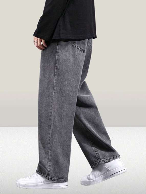 Men Washed Mid Rise Full Length Baggy Jeans - 22704797 -  Standard Image - 2