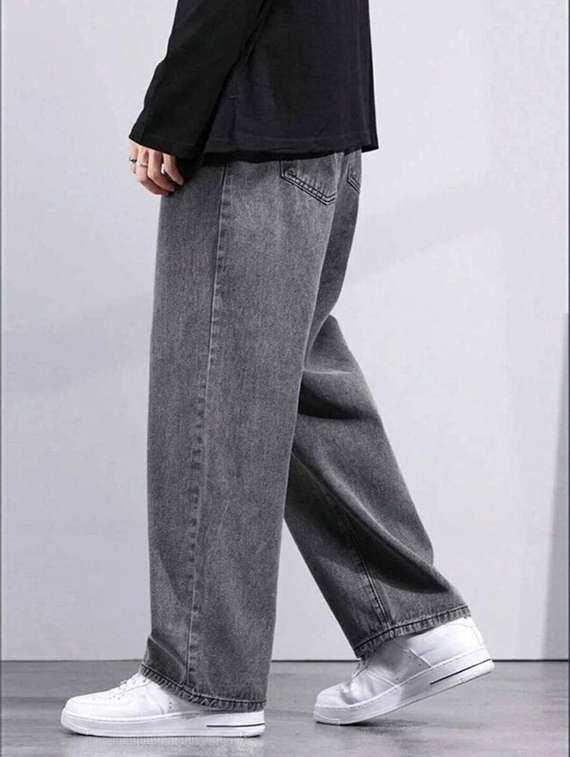 Men Washed Mid Rise Full Length Baggy Jeans - 22704813 -  Standard Image - 2