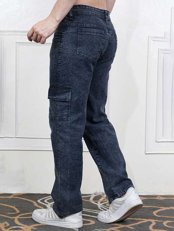 Men Washed Mid Rise Regular Fit Cargo - 22704835 -  Standard Image - 2