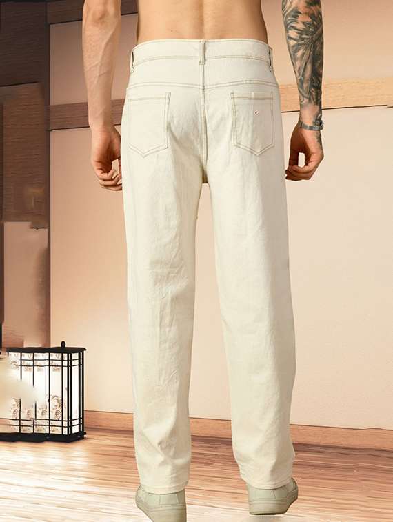 Men Plain Mid Rise Full Length Straight Jeans - 22704841 -  Standard Image - 2