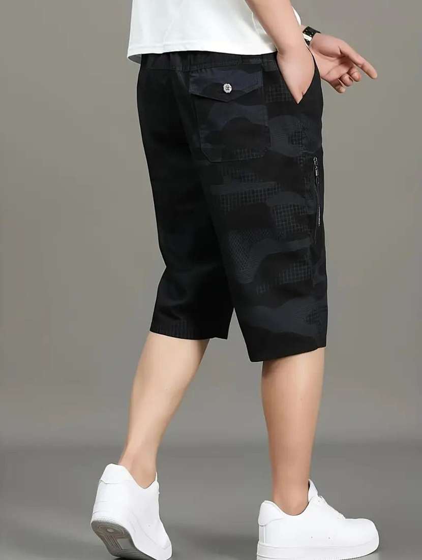 Men Printed Mid Rise Regular Fit Three Fourth Shorts - 22704871 -  Standard Image - 2