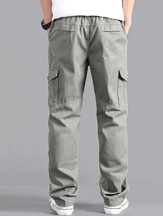 Men Solid Mid Rise Regular Fit Cargo - 22705957 -  Standard Image - 2