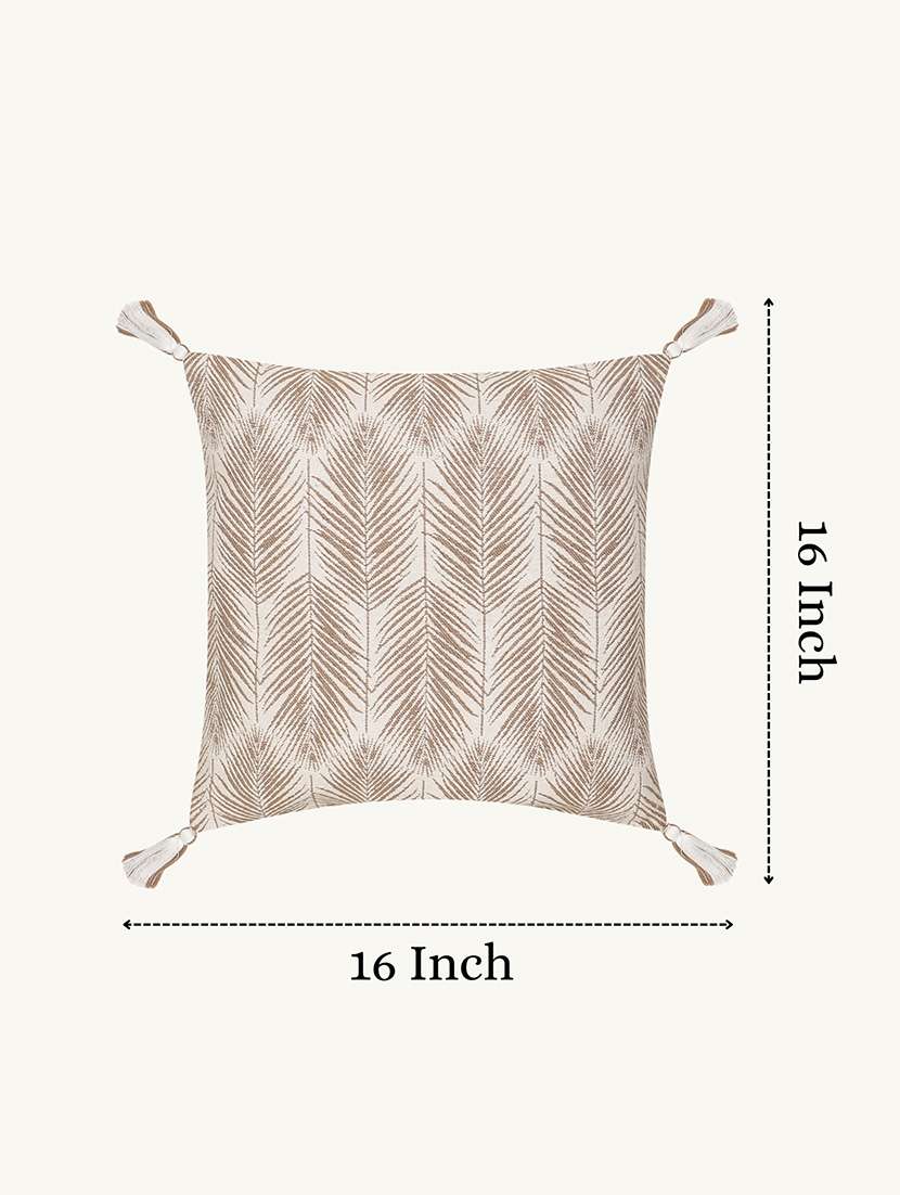 Mezposh Off White Botanical Embroidered Acrylic Cushion Cover (16"x16") - 22707233 -  Standard Image - 2