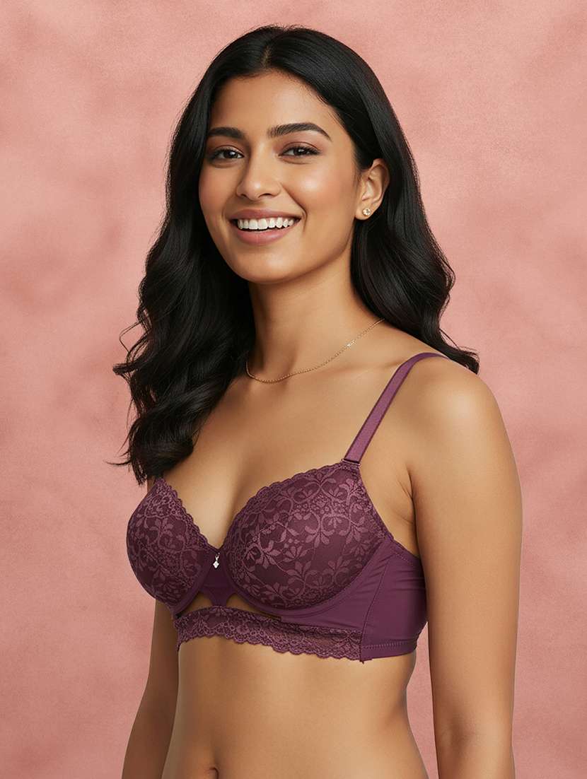 Women Self Design Half Coverage Push Up Bra - 22707261 -  Standard Image - 2