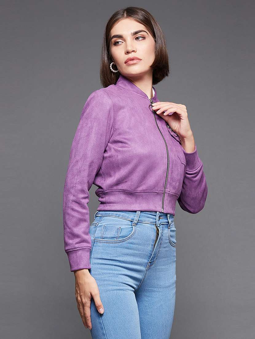Women Solid Long Sleeves Regular Jacket - 22719352 -  Standard Image - 2