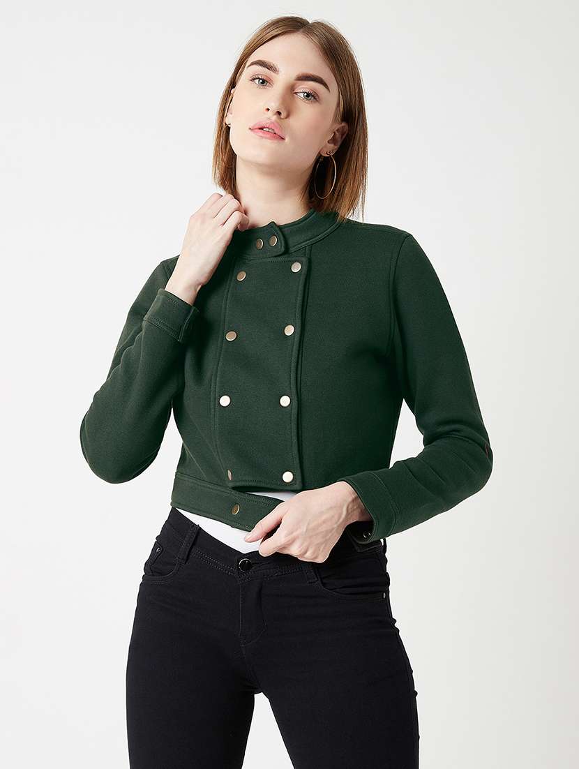 Women Solid Long Sleeves Regular Coat - 22719360 -  Standard Image - 2